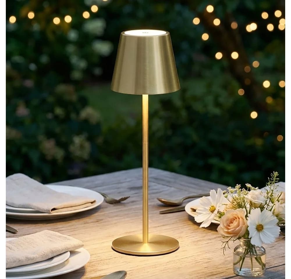LED-Akku-Tischleuchte Viletto Messingfarben IP54 - Bild 2