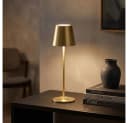 LED-Akku-Tischleuchte Viletto Messingfarben IP54 Bild 4