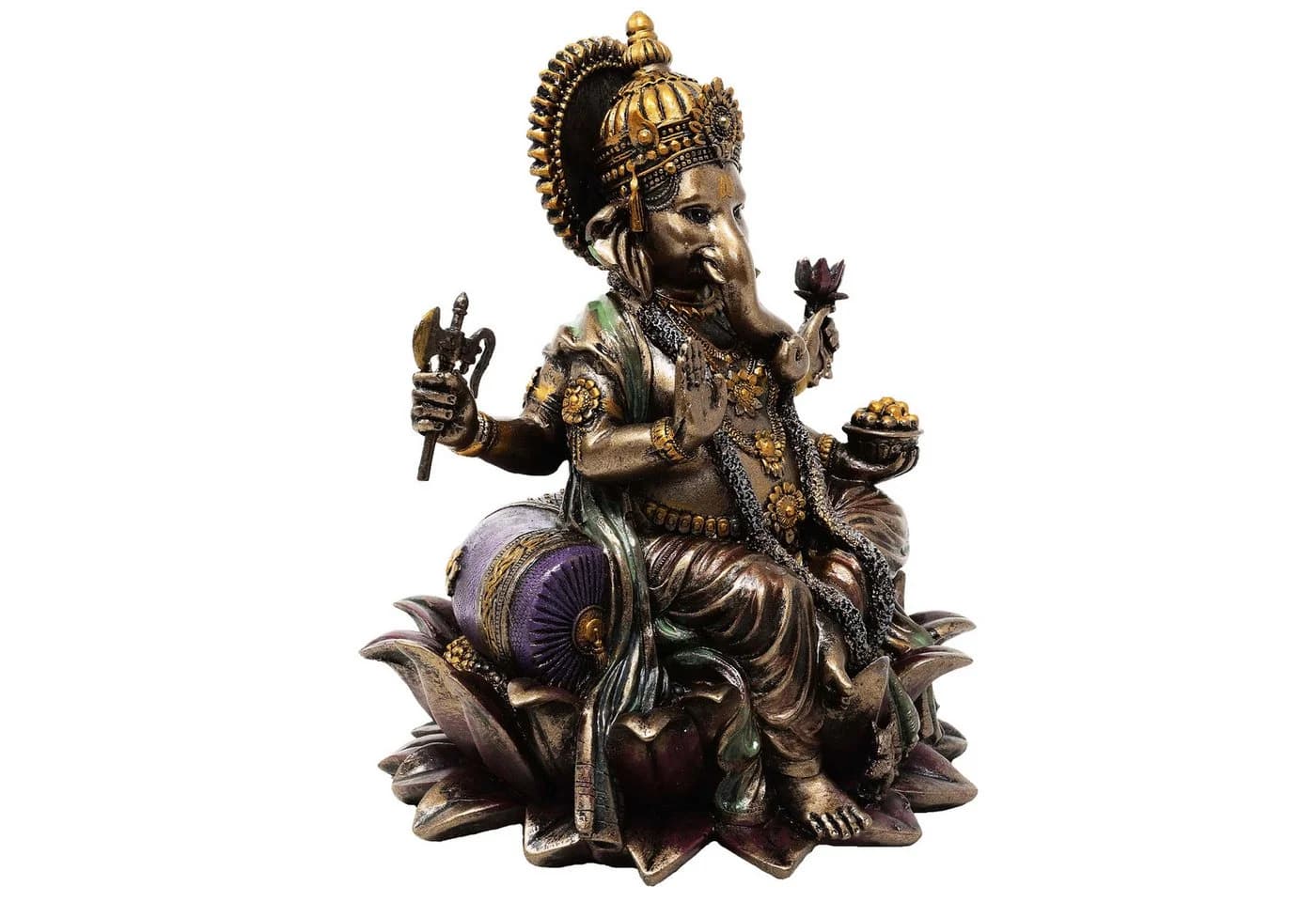 MystiCalls Buddhafigur Ganesha bronzefarben - Dekofigur