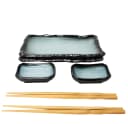 MystiCalls Sushi Geschirr Set 8-teilig blau/schwarz für 2 Personen Bild 3