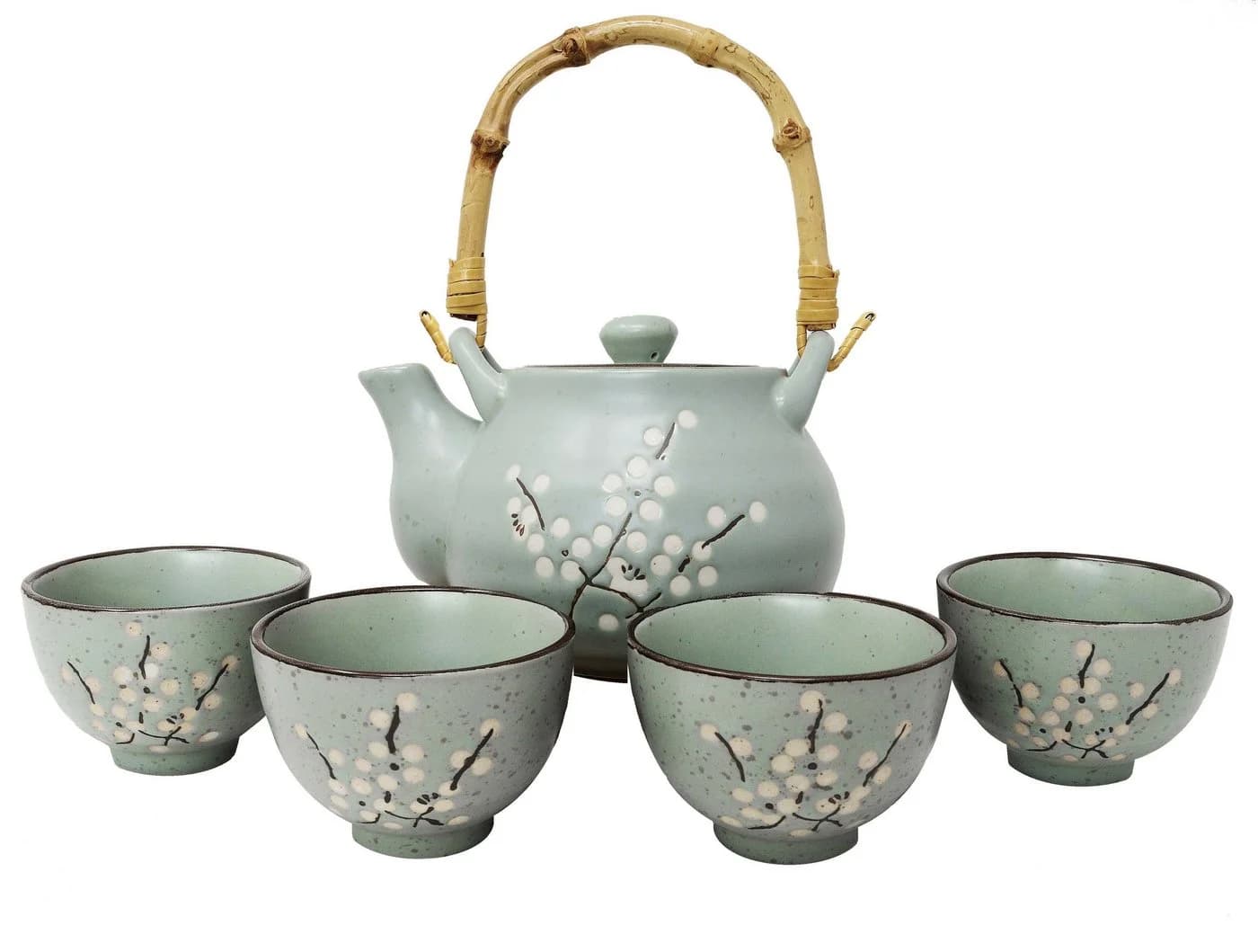 MystiCalls Teeservice Japanisch Kirschblüten 4-tlg. Keramik - Bild 2