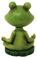 MystiCalls Wackelkopf Yoga Frosch Dekofigur Grün Polyresin Bild 1