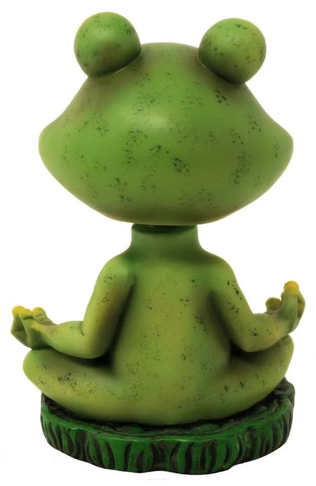 MystiCalls Wackelkopf Yoga Frosch Dekofigur Grün Polyresin