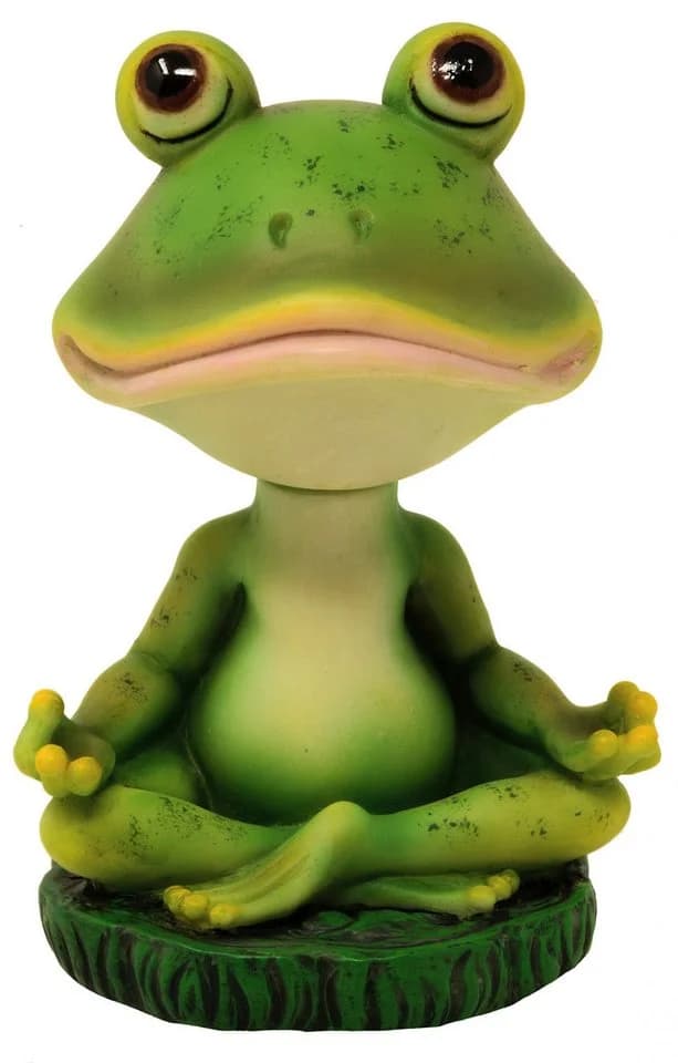 MystiCalls Wackelkopf Yoga Frosch Dekofigur Grün Polyresin - Bild 2