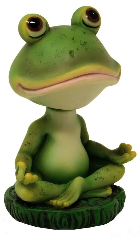 MystiCalls Wackelkopf Yoga Frosch Dekofigur Grün Polyresin - Bild 3