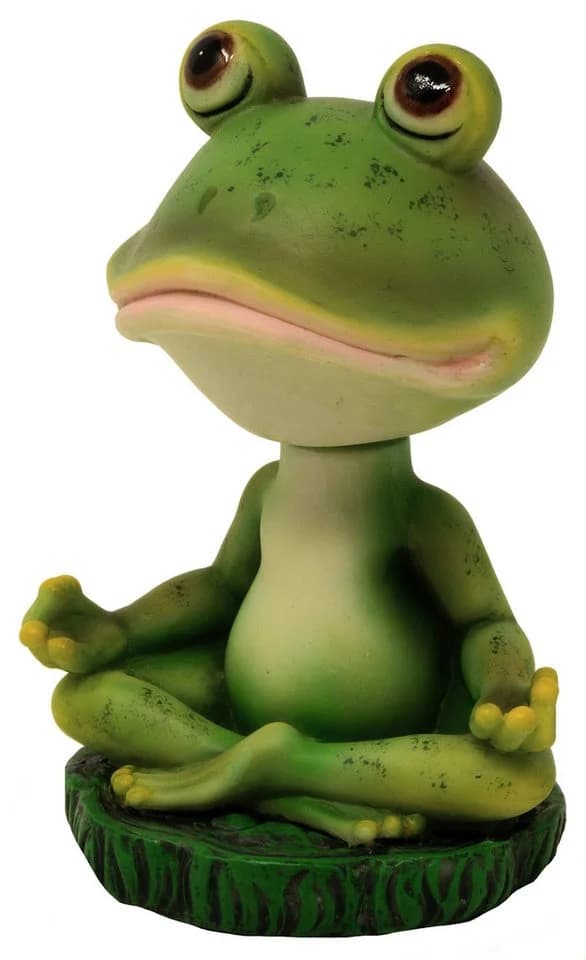 MystiCalls Wackelkopf Yoga Frosch Dekofigur Grün Polyresin - Bild 4