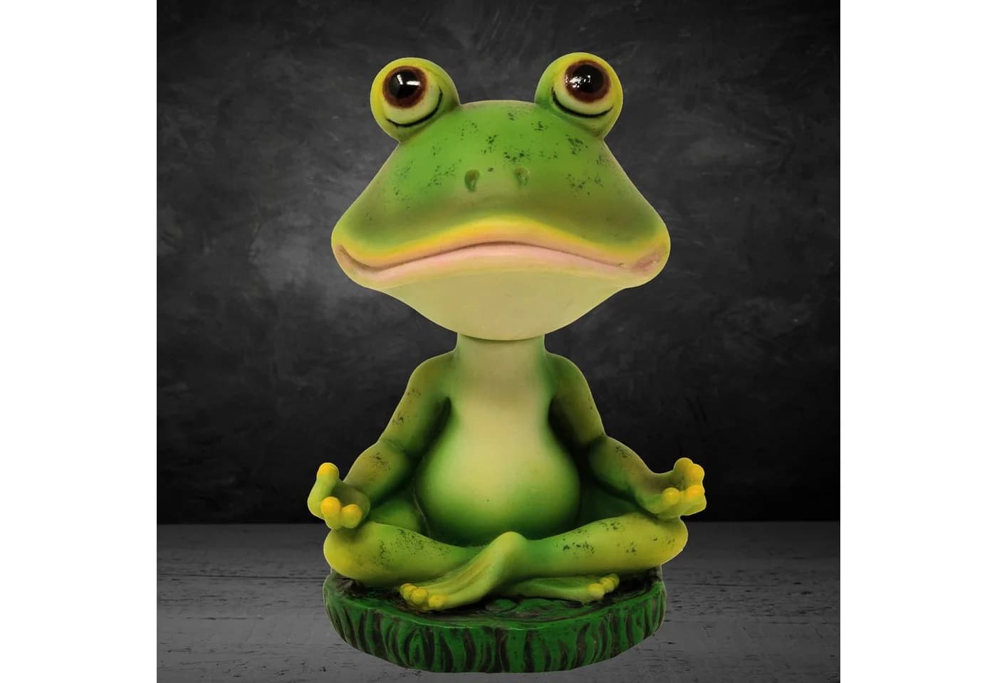 MystiCalls Wackelkopf Yoga Frosch Dekofigur Grün Polyresin - Bild 5