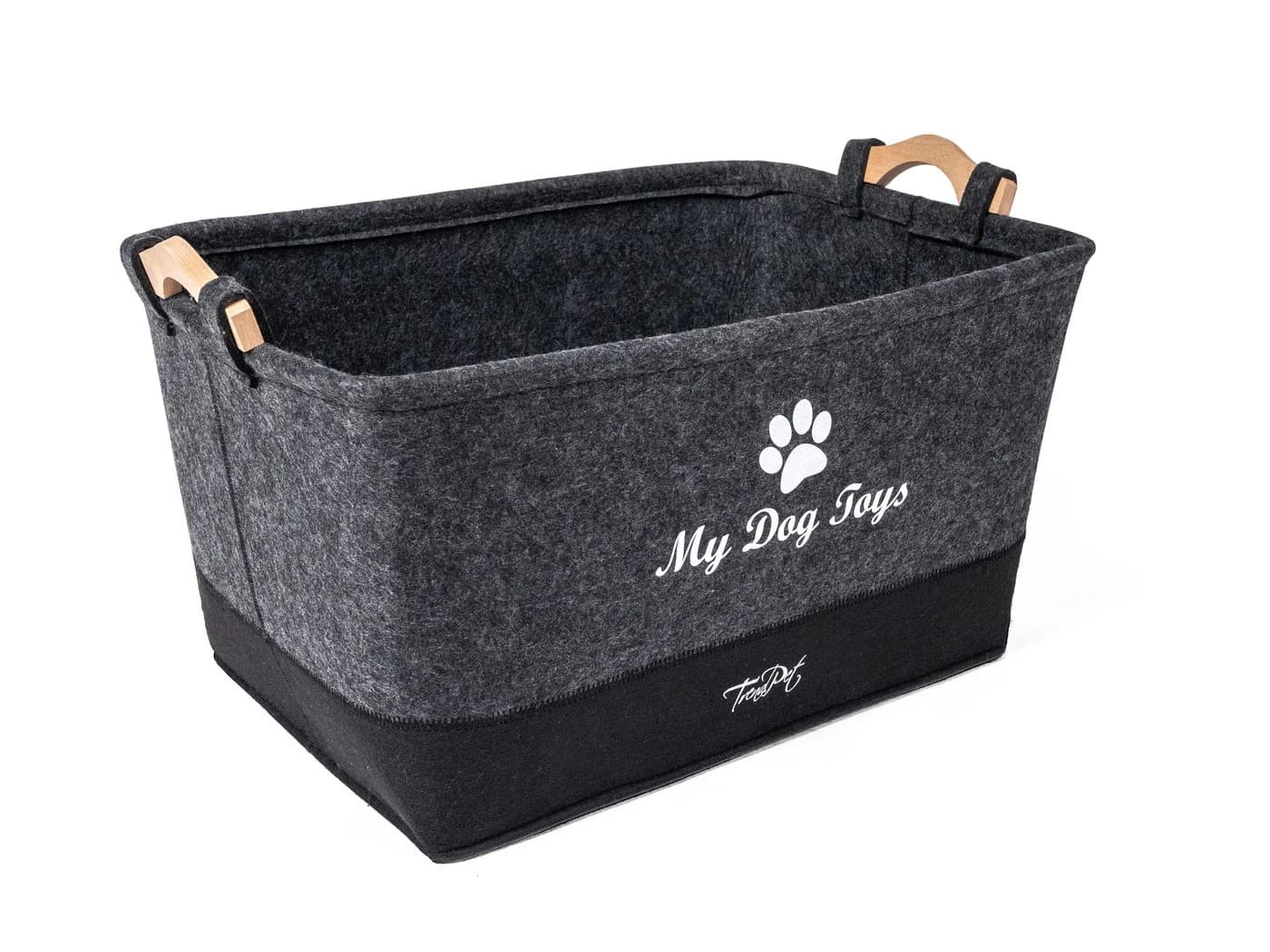TrendPet Aufbewahrungsbox MyDogToys Spielzeugkörbchen Grau Filz - Bild 2