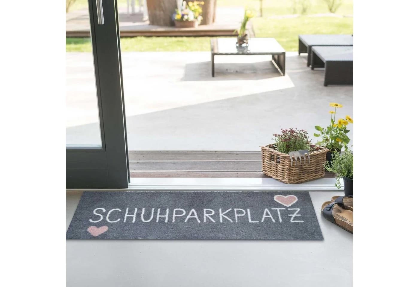 AKZENTE Feel Fußmatte Schuhparkplatz Grau-Rosa Modern