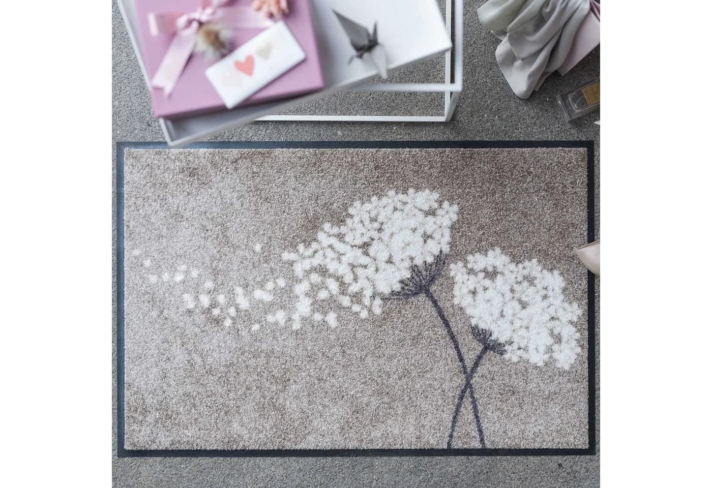 Salonloewe Fußmatte Wishfull Blossom Taupe Blumenmuster - Bild 2
