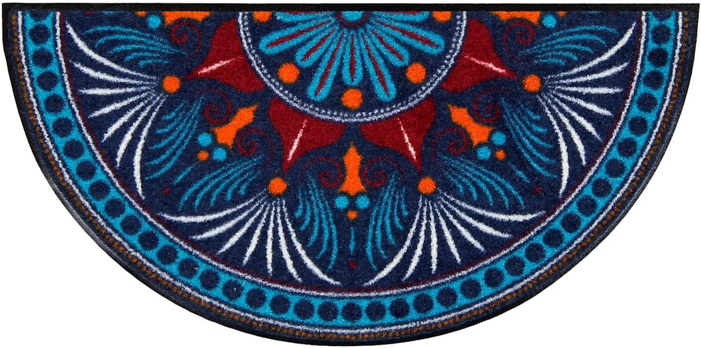 Salonloewe Fußmatte Halbrund Blau-Rot Polyamid