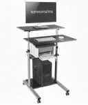 Systafex® Schreibtisch Mobiler PC-Tisch höhenverstellbar – Steh-Sitz-Arbeitsplatz mit Rollen Bild 1