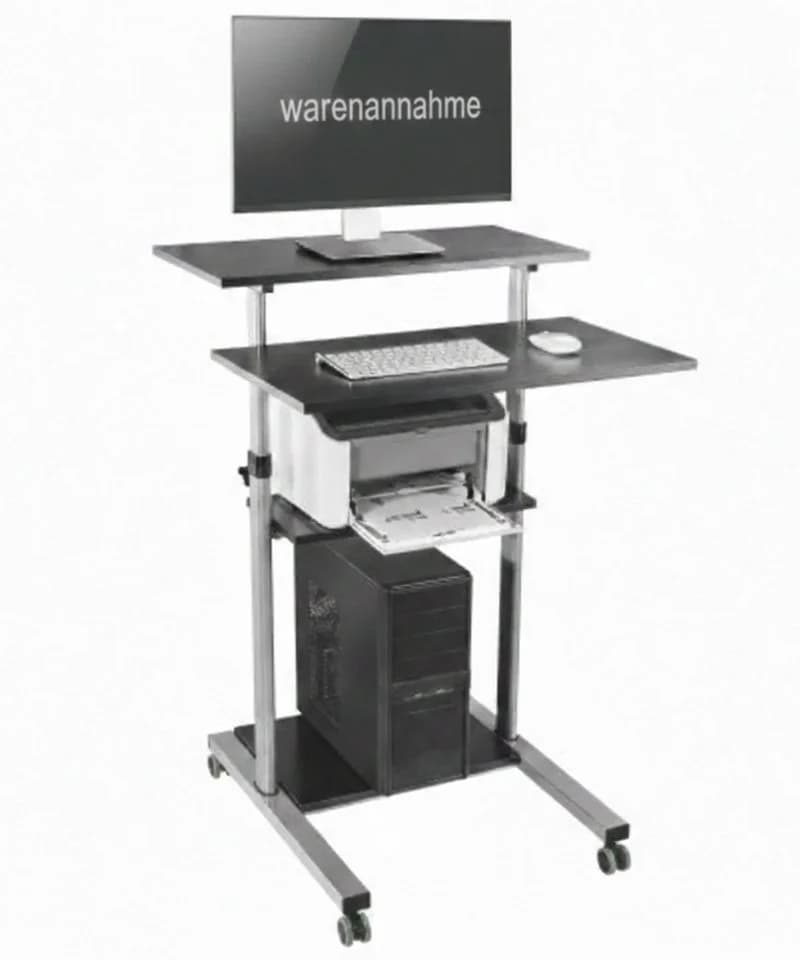 Systafex® Schreibtisch Mobiler PC-Tisch höhenverstellbar – Steh-Sitz-Arbeitsplatz mit Rollen