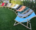 Systafex® Gartenliege Beige Klappbar Mit Verstellbarer Lehne Bild 5