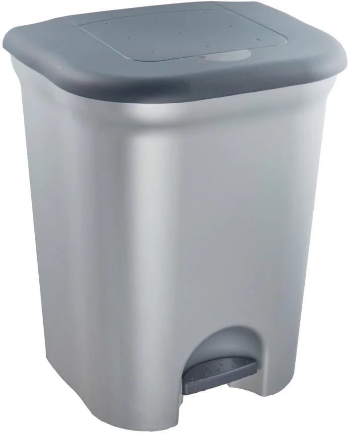 Mülleimer KEEEPER "torge" Treteimer 2x 11l Silber/Grau