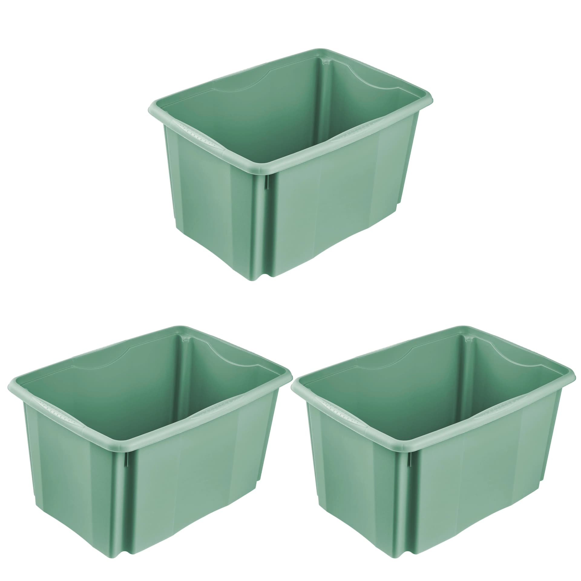KEEEPER Aufbewahrungsbox Emil 3er Set 45 L nordic grün