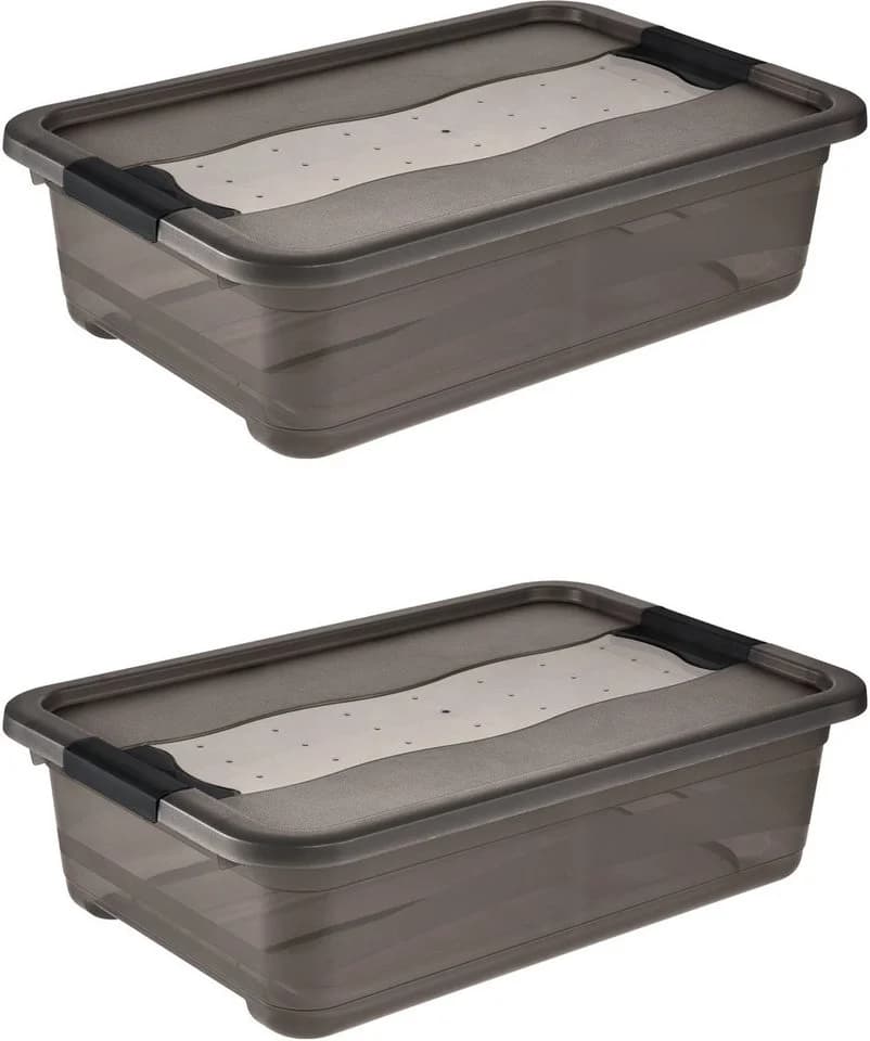 keeeper Aufbewahrungsbox Cornelia 2er Set Transparent Grau - Bild 2