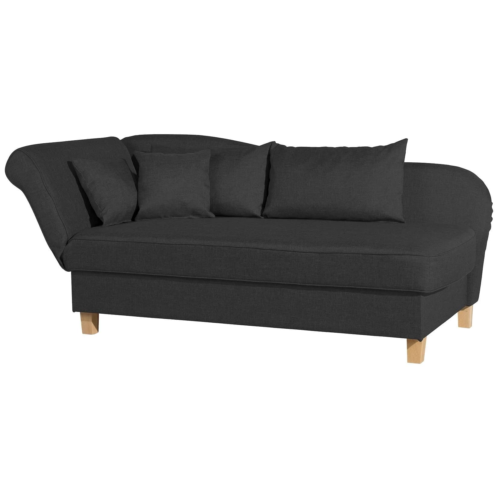 Max Winzer Selma Recamiere mit Armteil links klappbar Schwarz