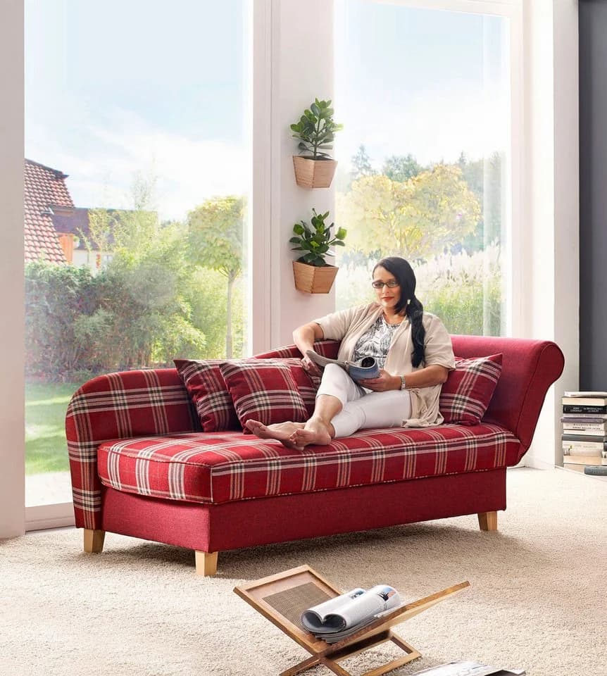 Max Winzer® Recamiere Selma Rot mit klappbarem Armteil und Bettkasten - Bild 3