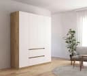 Rauch Kleiderschrank Mainz Weiß Eiche Artisan Push-to-Open Bild 1