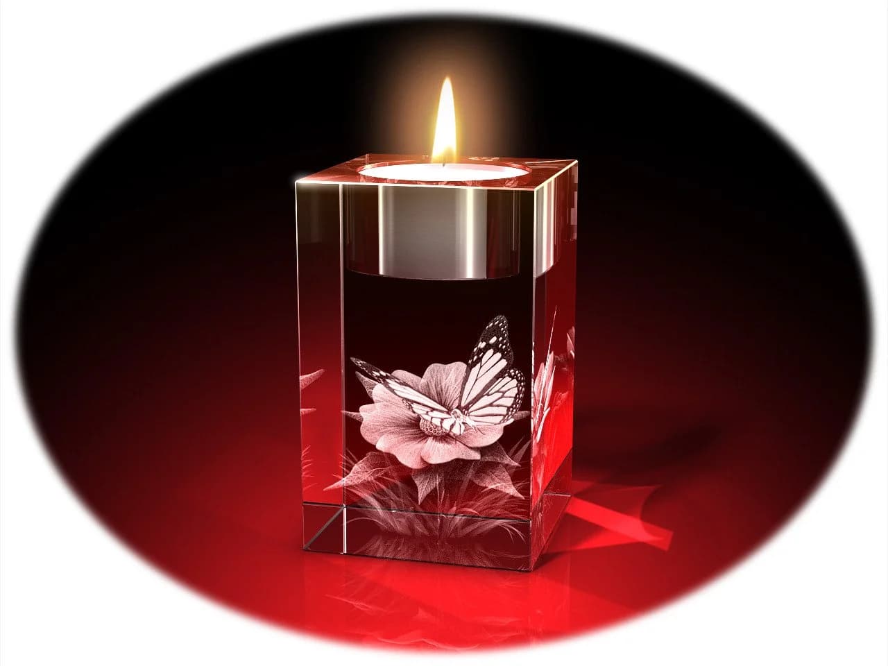 GLASFOTO.COM Teelichthalter Ostern 3D-Motive Kristallglas - Bild 2