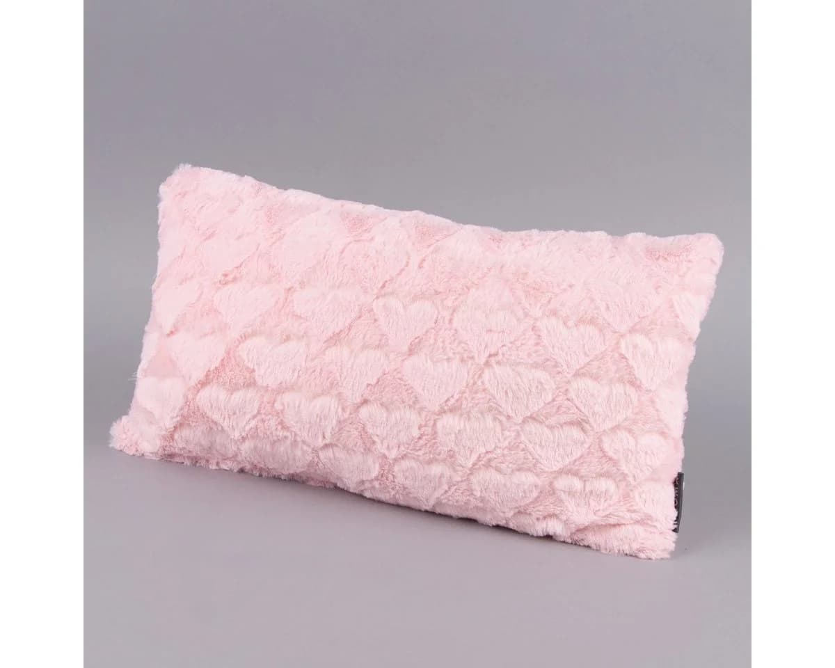Magma Heimtex Deko Kissen Fluffy Herzen Rosa 30x50cm