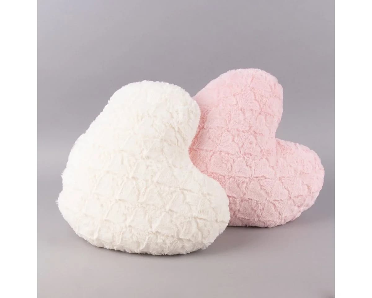 SCHÖNER LEBEN. Fellkissen Magma Deko Kissen Fluffy Herzform rosa - Bild 4