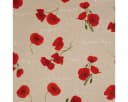 SCHÖNER LEBEN. Tischläufer Mohnblumen Schriftzug Natur Rot Grün Weiß Bild 5