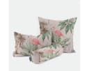 SCHÖNER LEBEN. Dekokissen Kissenhülle Outdoor Palmen Papagei Flamingo beige bunt Bild 1
