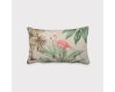SCHÖNER LEBEN. Dekokissen Kissenhülle Outdoor Palmen Papagei Flamingo beige bunt Bild 2
