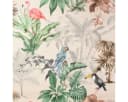 SCHÖNER LEBEN. Dekokissen Kissenhülle Outdoor Palmen Papagei Flamingo beige bunt Bild 3