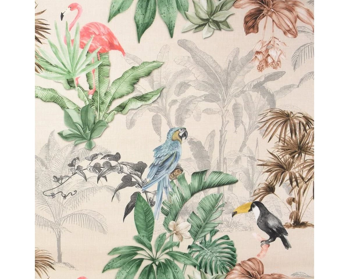 SCHÖNER LEBEN. Dekokissen Kissenhülle Outdoor Palmen Papagei Flamingo beige bunt - Bild 3