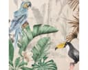 SCHÖNER LEBEN. Dekokissen Kissenhülle Outdoor Palmen Papagei Flamingo beige bunt Bild 5