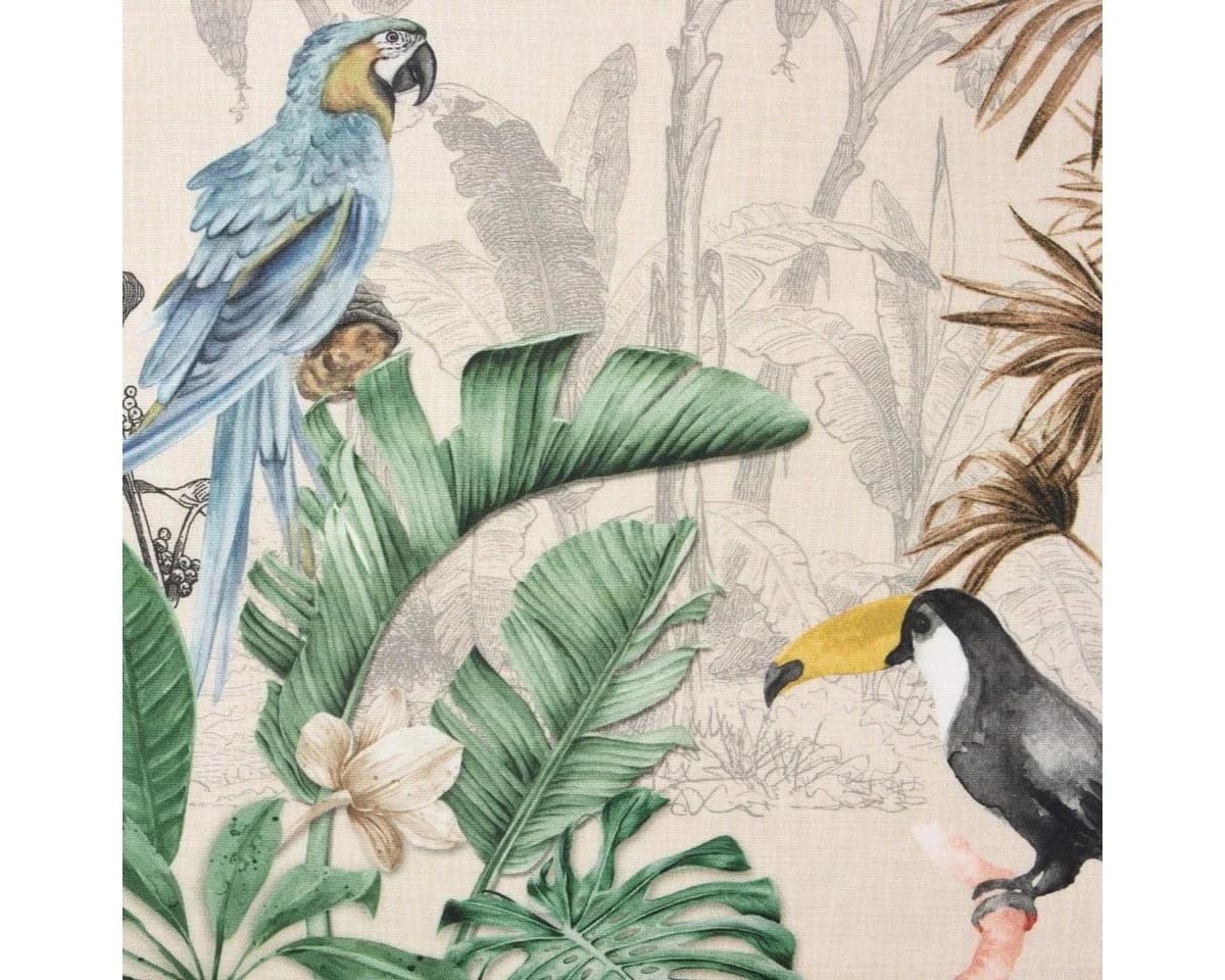 SCHÖNER LEBEN. Dekokissen Kissenhülle Outdoor Palmen Papagei Flamingo beige bunt - Bild 5