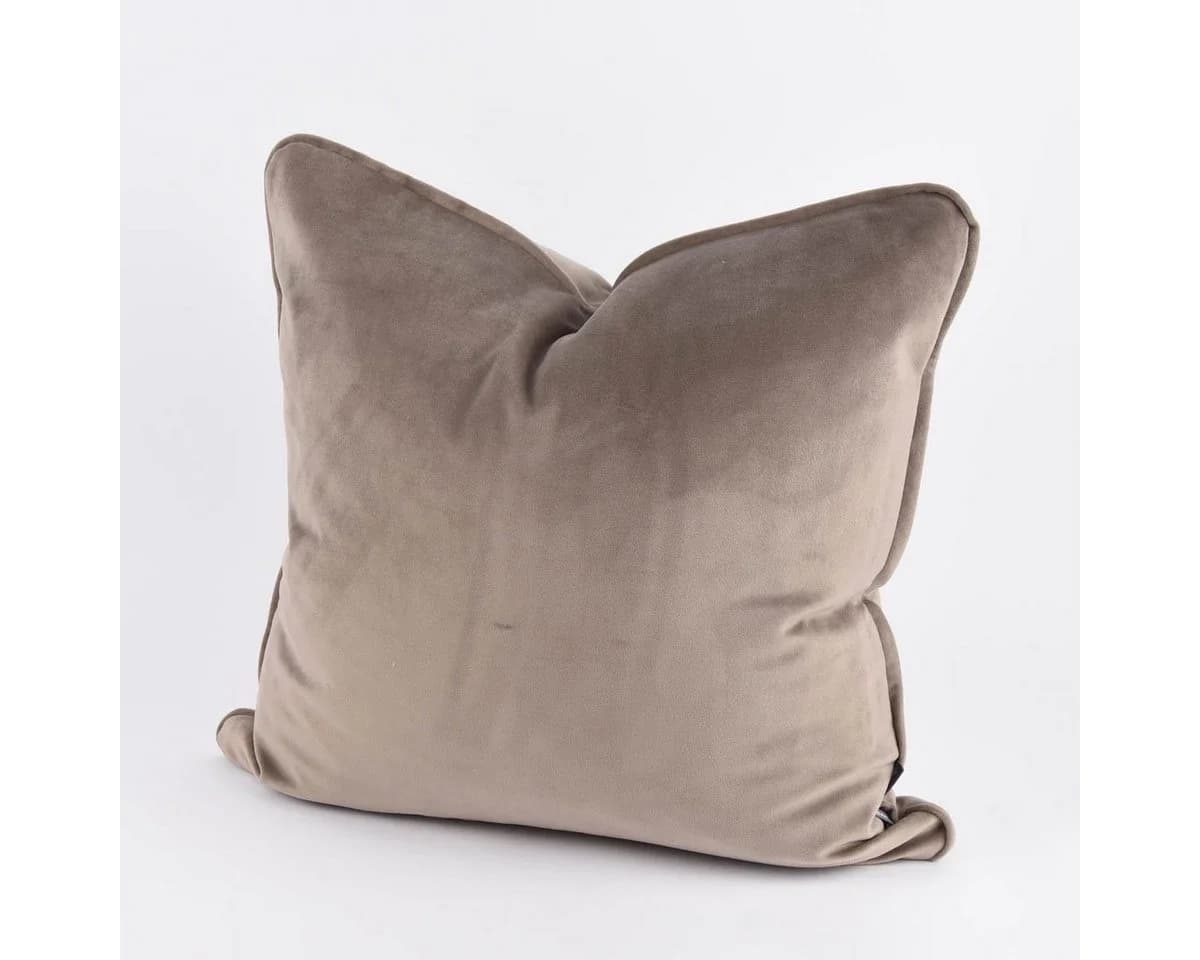 SCHÖNER LEBEN Samtkissen mit Keder Taupe 50x50cm - Bild 2