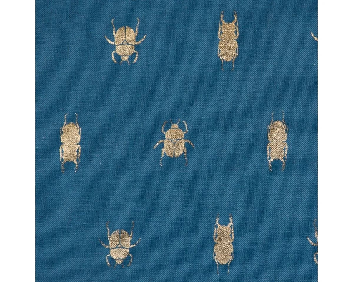 SCHÖNER LEBEN Vorhang Käfer Blau Gold Metallic blickdicht - Bild 4