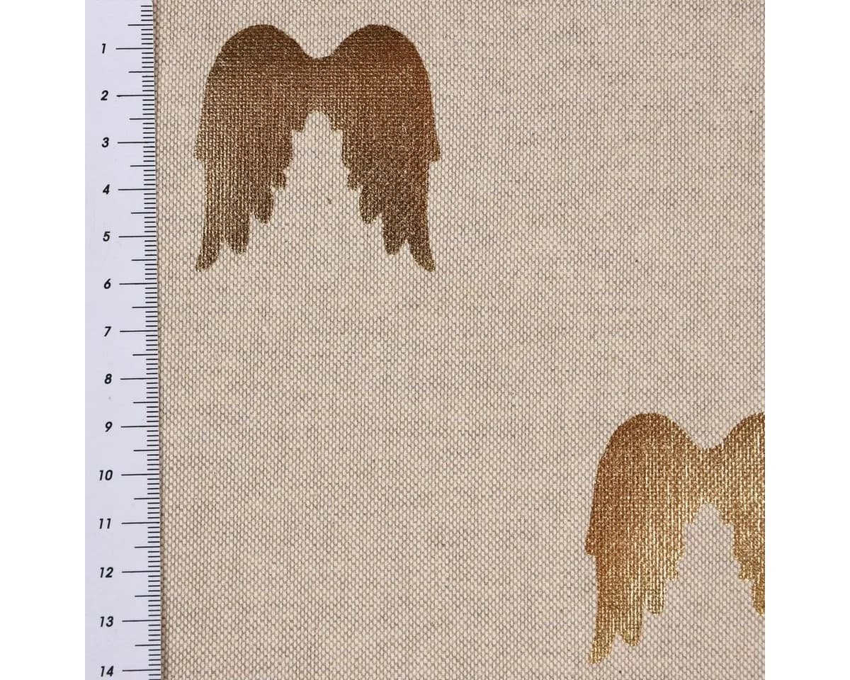 SCHÖNER LEBEN. Dekokissen Kissenhülle Engelsflügel natur gold metallic - Bild 5