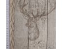 SCHÖNER LEBEN. Tischdecke Hirschkopf Natur Braun Baumwolle Bild 5