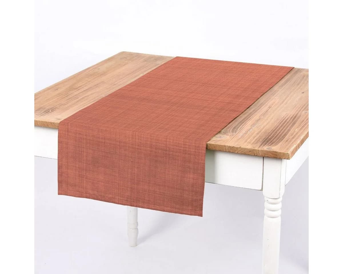 SCHÖNER LEBEN Tischläufer Uni Terracotta Meliert 40x160cm - Bild 2