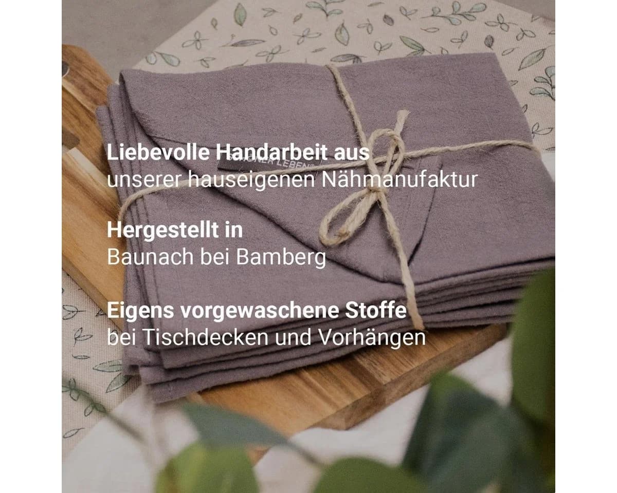 SCHÖNER LEBEN Tischdecke Halbpanama Zitronen natur grün gelb - Bild 3