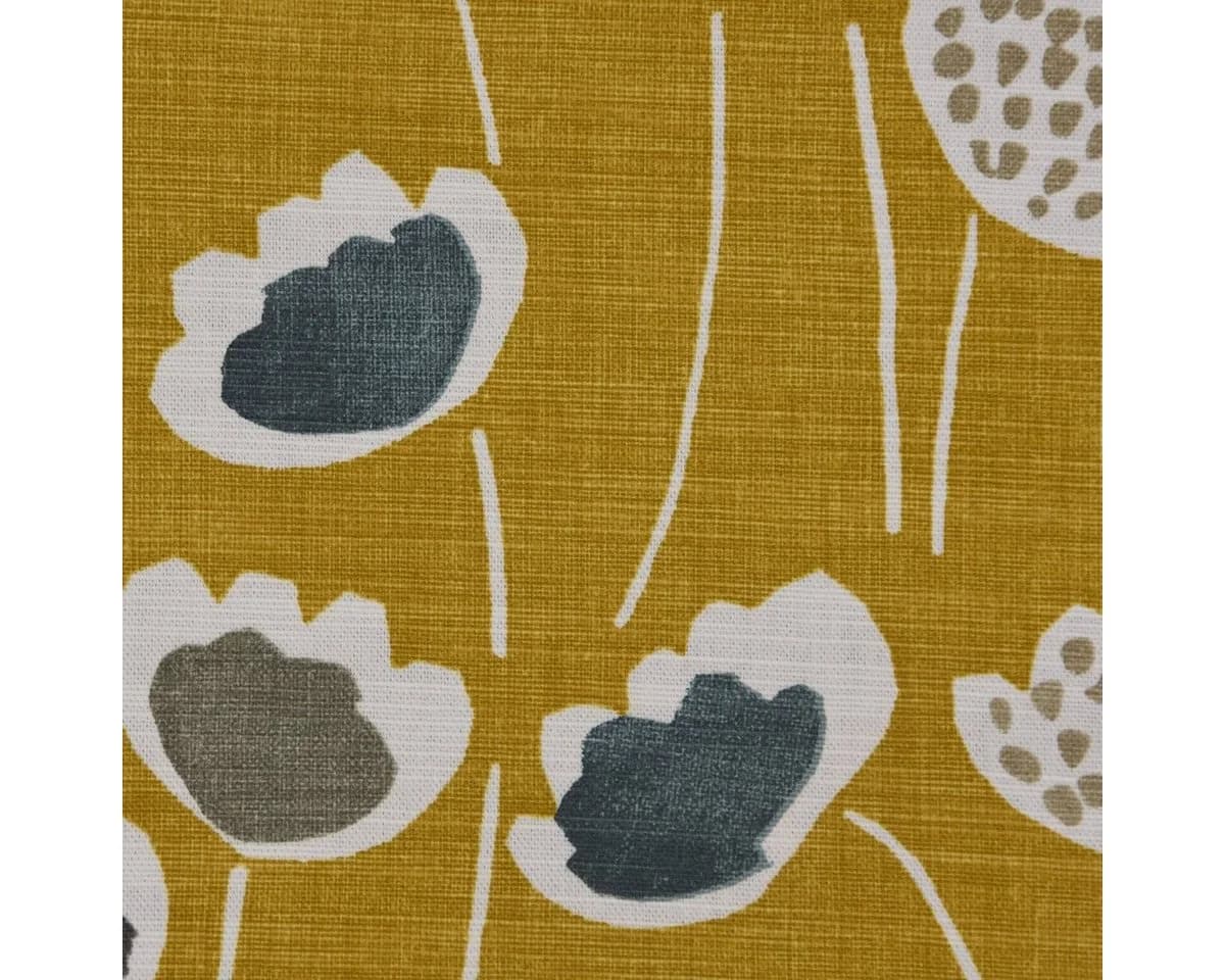 SCHÖNER LEBEN. Kissenhülle Clara Saffron Blumen Senfgelb Ocker Blau - Bild 5