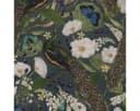SCHÖNER LEBEN. Vorhang Velvet Deluxe Samt Pfau Blüten Petrol 245cm Bild 5