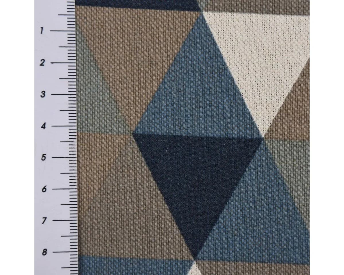 SCHÖNER LEBEN. Tischläufer Dreiecke Blau Grau Handarbeit - Bild 4