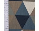 SCHÖNER LEBEN. Kissenhülle Halbpanama Leinenlook Dreiecke Blau Grau Bild 5