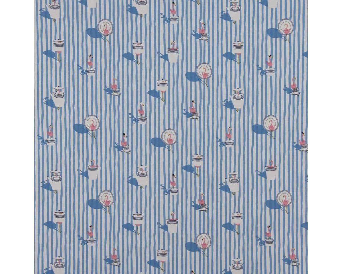 SCHÖNER LEBEN Tischläufer Canvas Flamingo maritim hellblau