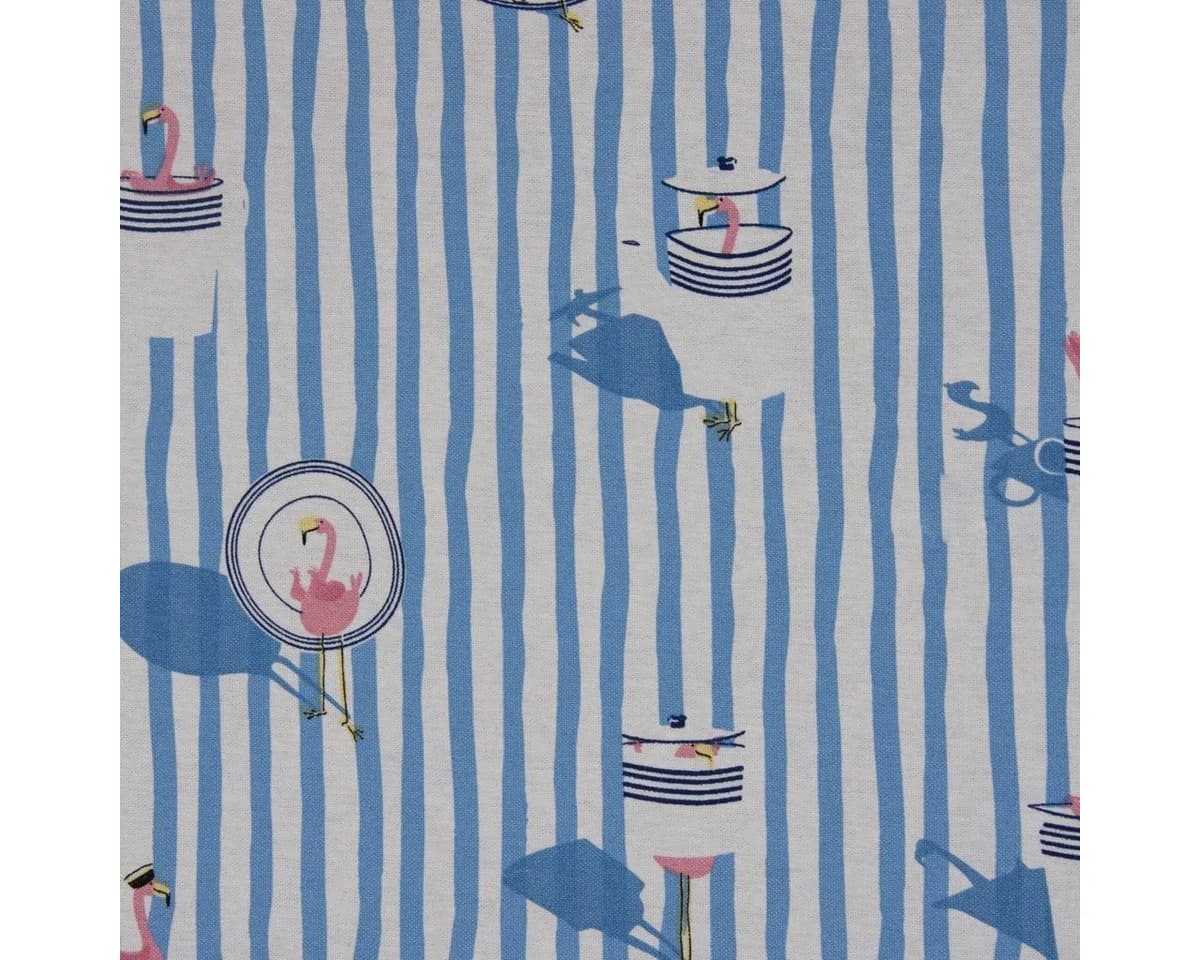 SCHÖNER LEBEN Tischläufer Canvas Flamingo maritim hellblau - Bild 3