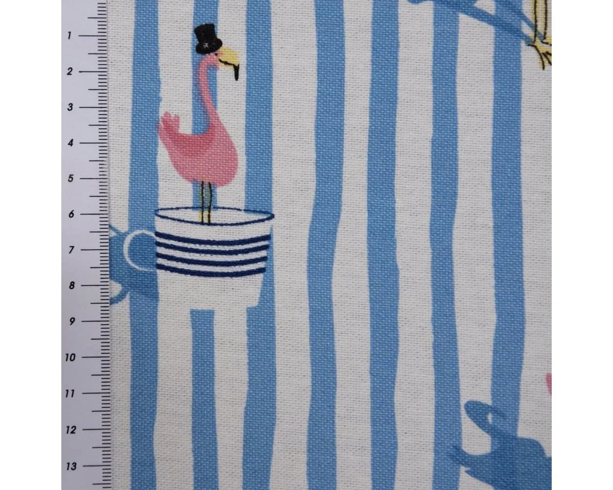 SCHÖNER LEBEN Tischläufer Canvas Flamingo maritim hellblau - Bild 4