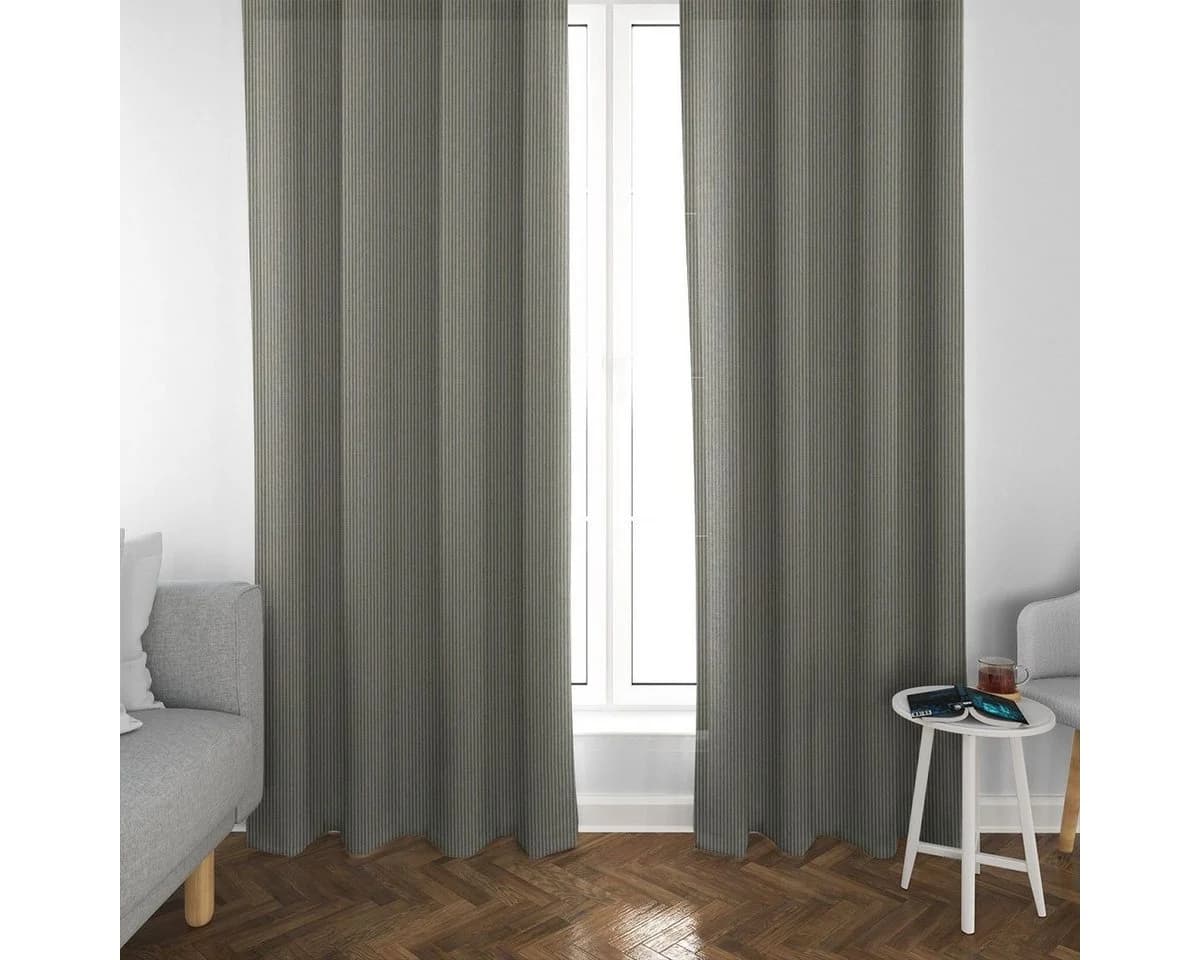 SCHÖNER LEBEN. Vorhang Streifen beige mintgrün Smokband blickdicht