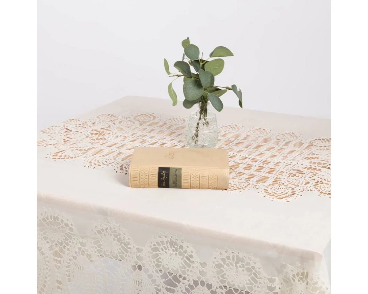 SCHÖNER LEBEN. Tischdecke Outdoor Häkelspitze Amira beige - Bild 5