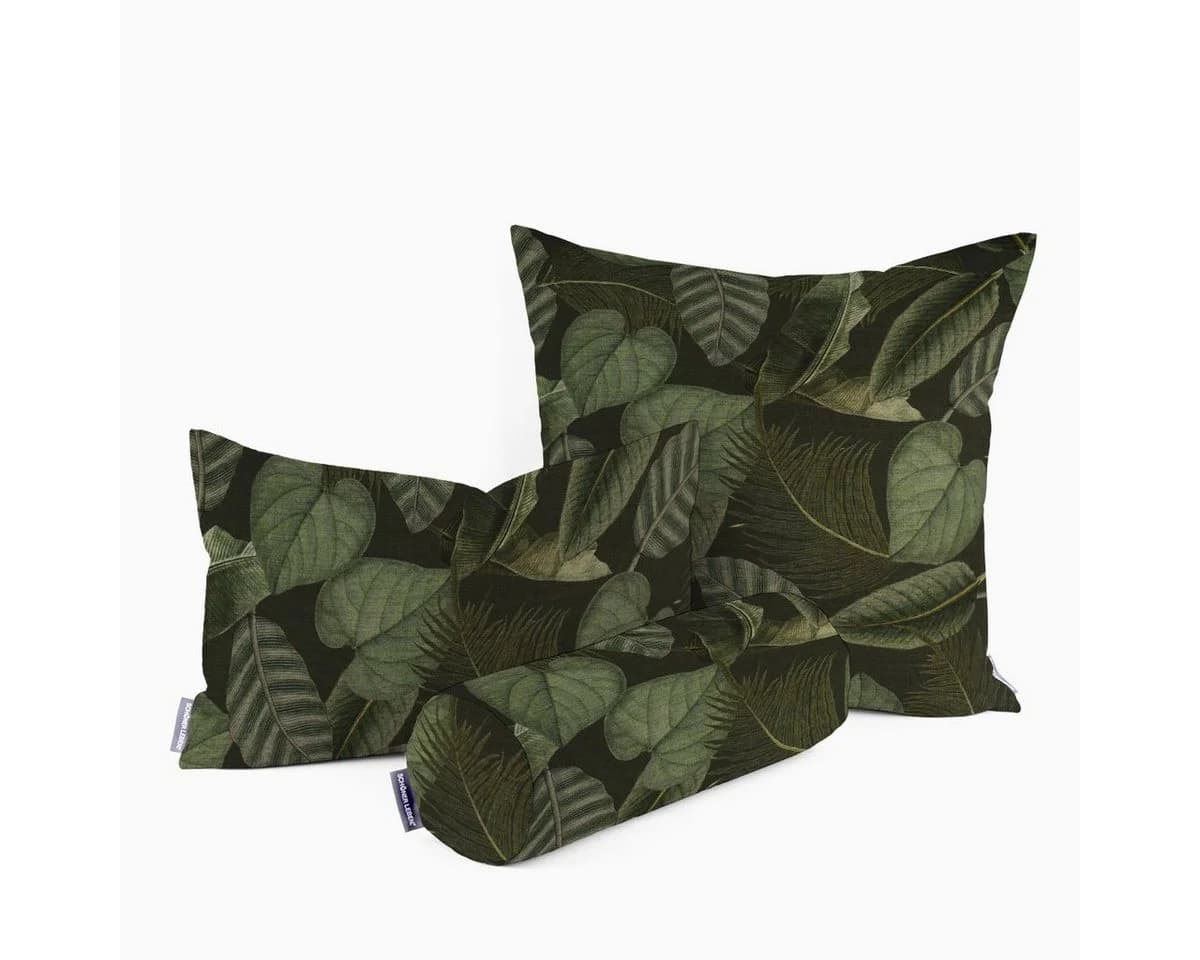 SCHÖNER LEBEN. Kissenhülle Outdoor Botanic Leaf Grün